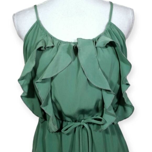 GLAM SAGE GREEN RUFFLE DRESS SZ.S EUC. - Picture 2 of 7